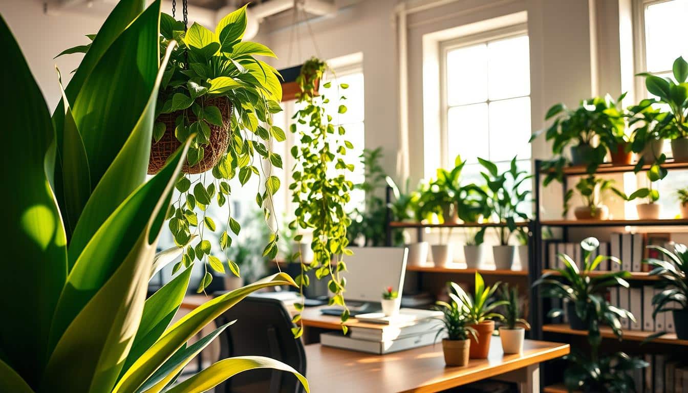 low-maintenance office plants